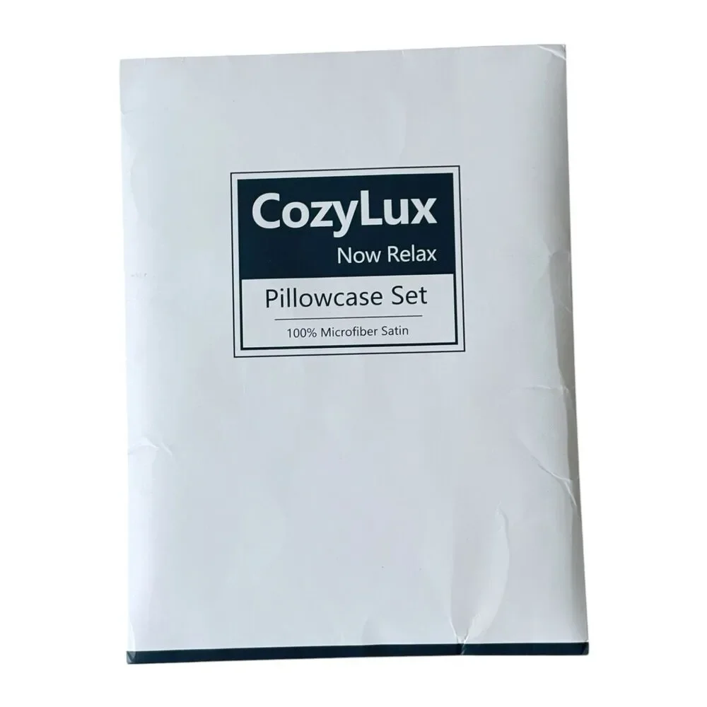 CozyLux Standard Pillowcase 20” X 26”  100% Microfiber Satin Black Pack of 2